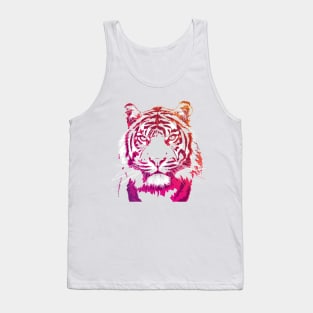 Bright Pink and Orange Neon Tiger Art Tank Top